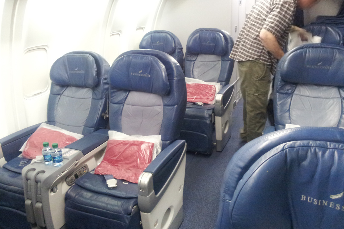Delta Airlines Business Class, an old fashion style
