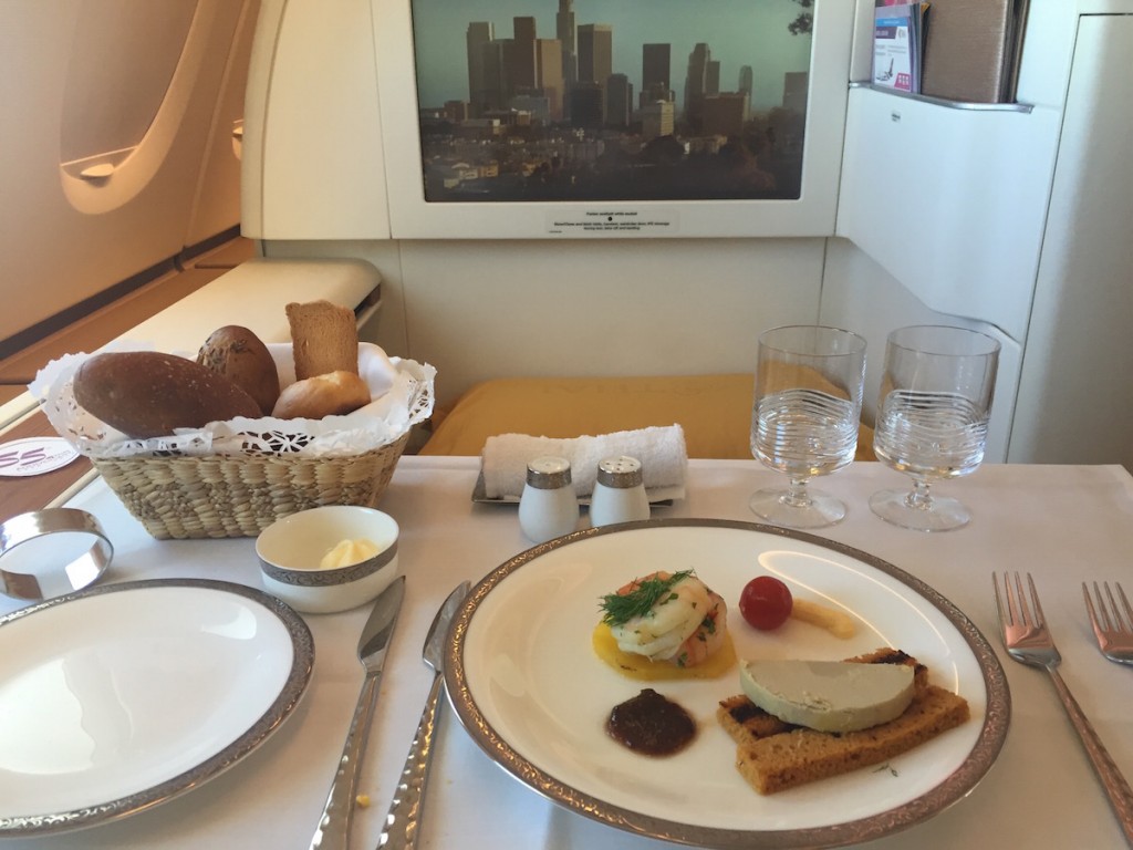 Thai Airways A380 Royal First Class - Foie gras on gingerbread