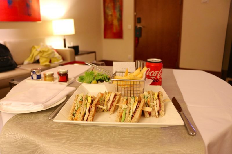 Dining - Club Sandwich from room service