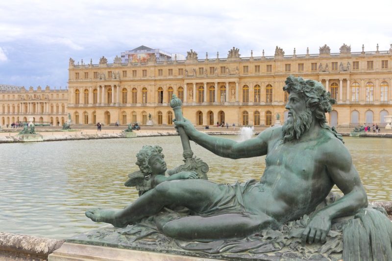 Palace of Versailles main building from the gardens